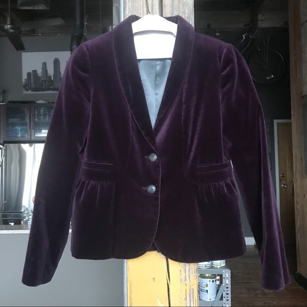 J. Crew purple velvet blazer - worn 2x and ready to reposh!